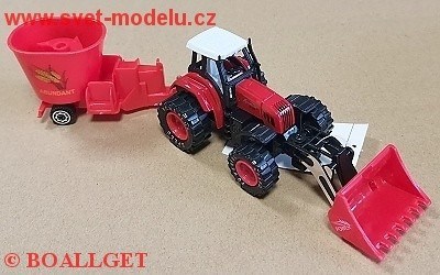 TRAKTOR S LŽÍCÍ A ROZMETAČEM HNOJIV PULL-BACK