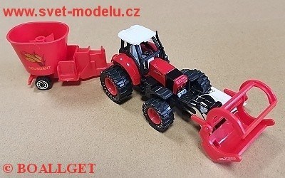 TRAKTOR S KLEŠTĚMI A ROZMETAČEM HNOJIV PULL-BACK