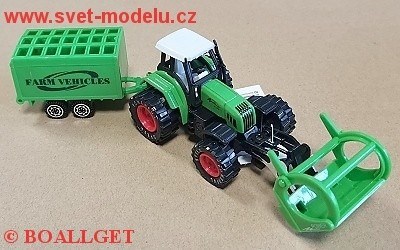 TRAKTOR S KLEŠTĚMI A PŘEPRAVNÍKEM ZVÍŘAT PULL-BACK
