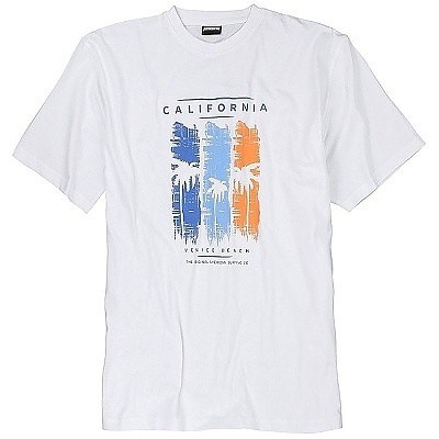 Pánské tričko ADAMO CALIFORNIA bílé s potiskem krátký rukáv 8XL - 12XL