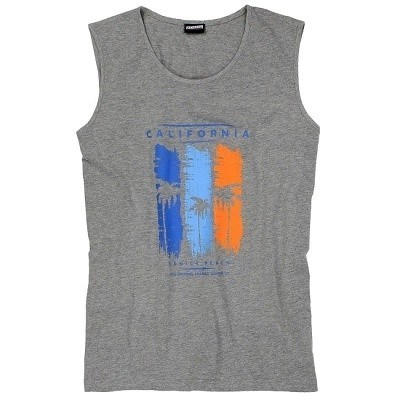 Pánské tílko ADAMO bez rukávů CALIFORIA šedá s potiskem 4XL - 12XL