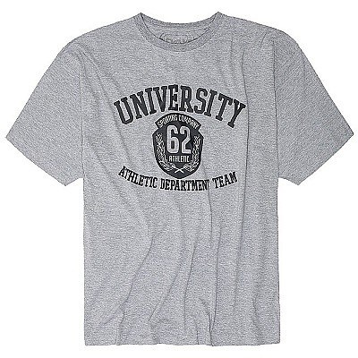 Pánské tričko ADAMO UNIVERSITY šedé krátký rukáv 4XL - 8XL
