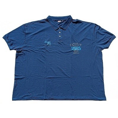 Pánská polokošile - tričko s límečkem modré Adamo krátký rukáv