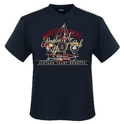 Pánské tričko ADAMO tmavě šedé potisk NAUTICAL DEPT krátký rukáv 4XL - 12XL