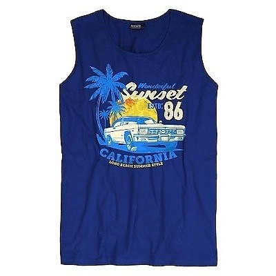 Pánské tílko bez rukávů ADAMO modré potisk SUNSET 4XL - 12XL