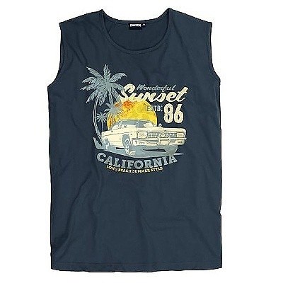 Pánské tílko bez rukávů ADAMO tmavě šedé potisk SUNSET 4XL - 12XL
