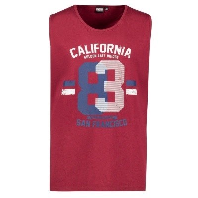 Pánské tílko ADAMO bez rukávů GOLDEN GATE bordó s potiskem 4XL - 12XL