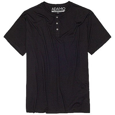 Pánské tričko ADAMO SILAS černé na knoflíčky krátký rukáv 4XL - 10XL