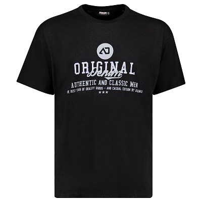 Pánské tričko ADAMO SANDRO černé potisk krátký rukáv 5XL - 12XL