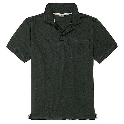 Pánská polokošile - tričko s límečkem tmavě zelené Adamo  5XL - 10XL krátký rukáv