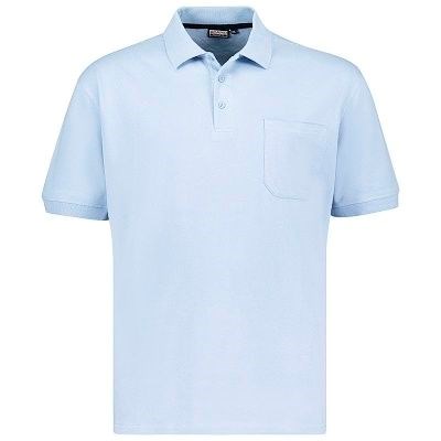 Pánská polokošile - tričko s límečkem světle modré Adamo  6XL - 10XL krátký rukáv
