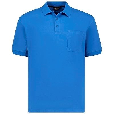 Pánská polokošile - tričko s límečkem modré Adamo  6XL - 10XL krátký rukáv