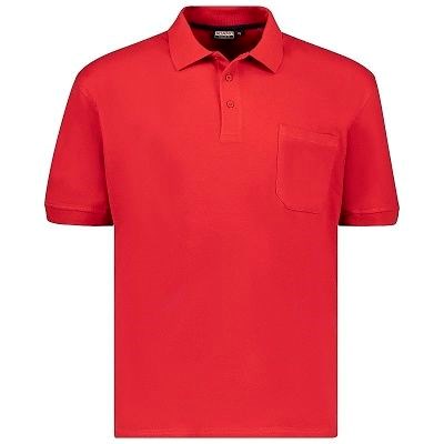 Pánská polokošile - tričko s límečkem červené Adamo  7XL - 10XL krátký rukáv