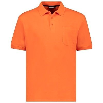 Pánská polokošile - tričko s límečkem oranžové Adamo  5XL - 10XL krátký rukáv