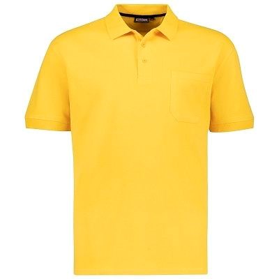 Pánská polokošile - tričko s límečkem žluté Adamo  7XL - 10XL krátký rukáv
