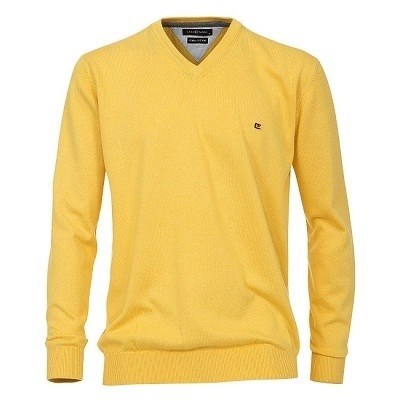 Pánský svetr CASA MODA ŽLUTÝ výstřih do  V    3XL - 6XL