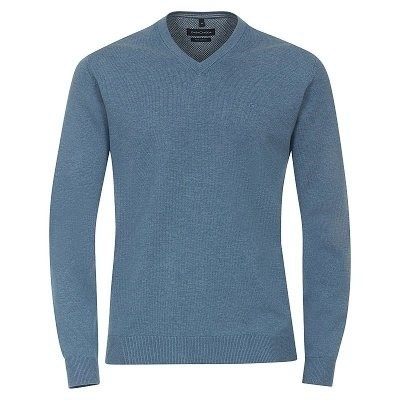 Pánský svetr CASA MODA SVĚTLE MODRÝ výstřih do  V     6XL