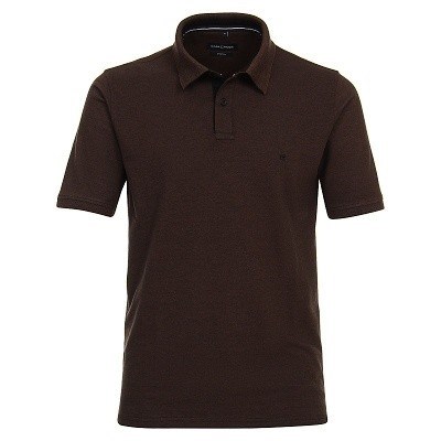 Pánská polokošile Casa Moda 3XL - 6XL krátký rukáv hnědá elastická stretch