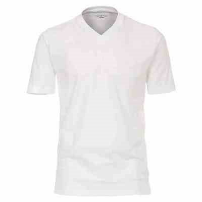 Pánské tričko Casa Moda 3XL - 6XL krátký rukáv bílá výstřih V