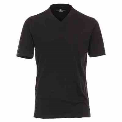 Pánské tričko Casa Moda 3XL - 6XL krátký rukáv černá výstřih V