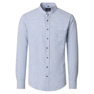 Pánská košile lněná Casa Moda Casual Fit 126130620 světle modrý proužek dlouhý rukáv vel. 3XL - 7XL ( 48 - 56 )