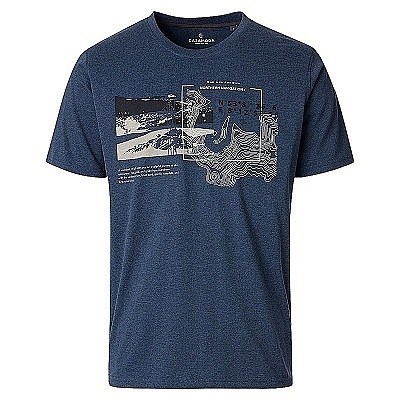 Pánské tričko Casa Moda 3XL - 6XL krátký rukáv šedé s potiskem