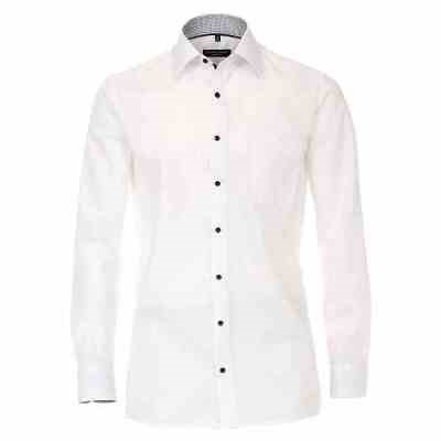 Pánská košile Casa Moda Comfort Fit popelínová bílá dlouhý rukáv vel. 48 - 56 (3XL - 7XL)