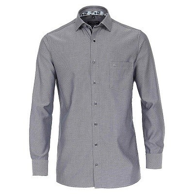 Pánská košile Casa Moda Comfort Fit dobby modrá dlouhý rukáv vel. 48 - 56 (3XL - 7XL)