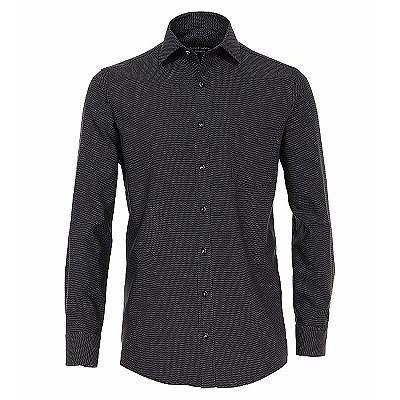 Pánská košile Casa Moda Kent Comfort Fit dlouhý rukáv černá s tečkami vel. 50 - 56 (4XL - 7XL)