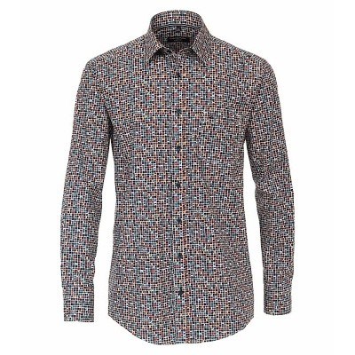 Pánská košile Casa Moda Comfort Fit Sport modní tisk kostičky dlouhý rukáv vel. 3XL - 7XL (48 - 56)