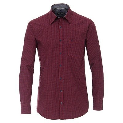 Pánská košile Casa Moda Comfort Fit Sport kostkovaná červeno černá dlouhý rukáv vel. 3XL - 7XL (48 - 56)