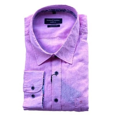 Pánská košile Casa Moda Comfort Fit lněná červená vel. 3XL - 7XL (48 - 56)