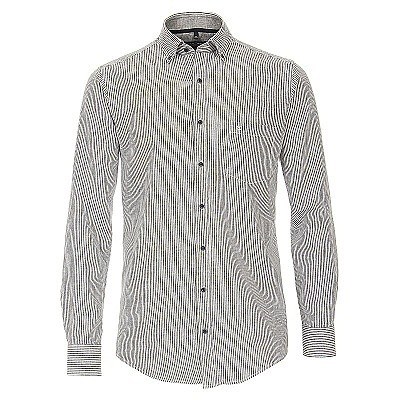 Pánská košile Casa Moda Comfort Fit lněná zeleno bílý proužek vel. 3XL - 7XL (48 - 56)