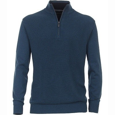 Pánský svetr CASA MODA tmavě tyrkysový se stojáčkem  5XL - 6XL