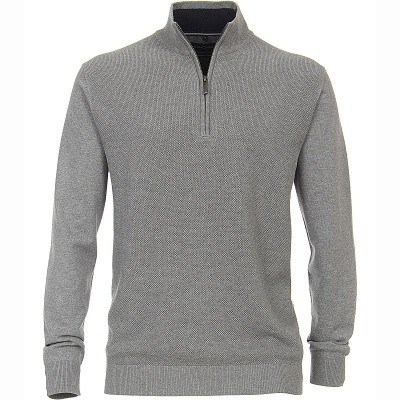 Pánský svetr CASA MODA šedý se stojáčkem  5XL - 6XL