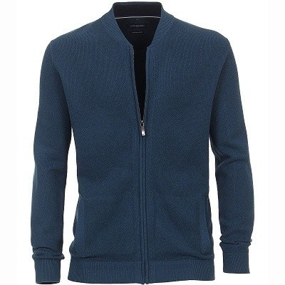 Pánský svetr CASA MODA tmavě tyrkysový rozpínací na zip  5XL - 6XL