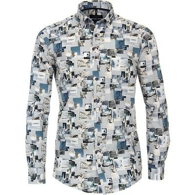 Pánská košile Casa Moda Casual Fit fototisk dlouhý rukáv vel. 3XL - 7XL