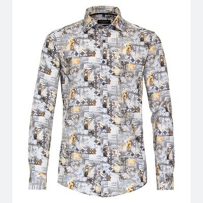 Pánská košile Casa Moda Casual Fit módní vzor dlouhý rukáv vel. 3XL - 7XL (46 - 56)