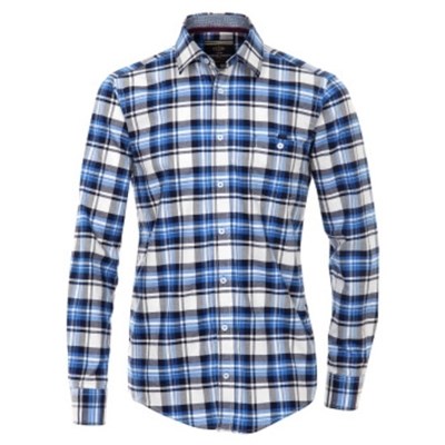 Pánská košile Casa Moda károvaná modrá 7XL (56)