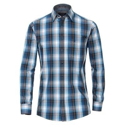 Pánská košile Casa Moda Comfort Fit káro popelínová dlouhý rukáv vel. 4XL - 7XL