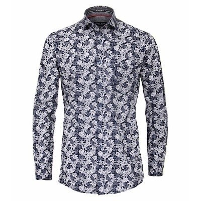 Pánská košile Casa Moda Comfort Fit modrá módní vzor dlouhý rukáv vel. 4XL - 7XL