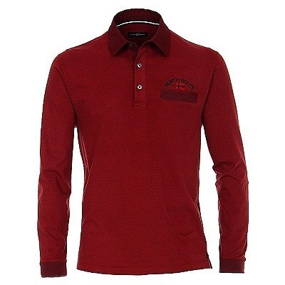 Pánská polokošile Casa Moda 3XL - 6XL dlouhý rukáv bordó