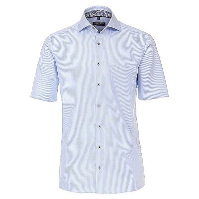 Pánská košile Casa Moda Comfort Fit modrý proužek krátký rukáv vel. 48 - 56 (3XL - 7XL)