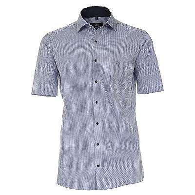Pánská košile Casa Moda Comfort Fit tmavě modrá se strukturou krátký rukáv vel. 48 - 56 (3XL - 7XL)