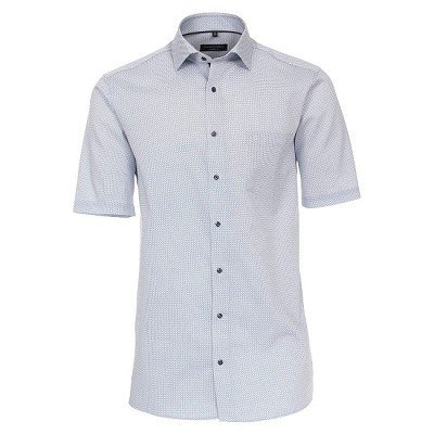 Pánská košile Casa Moda Comfort Fit se strukturou modrý kroužek krátký rukáv vel. 48 - 56 (3XL - 7XL)