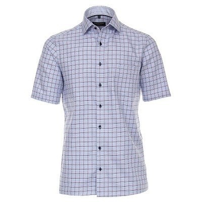 Pánská košile Casa Moda Fit modrá krátký rukáv 49 - 56 (4XL - 7XL)