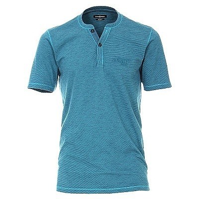 Pánská polokošile Casa Moda 3XL - 6XL krátký rukáv aqua petrol vzorované