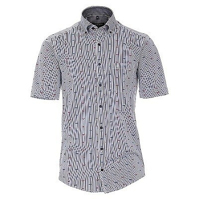 Pánská košile Casa Moda Comfort Fit modrý proužek rybičky krátký rukáv vel. 48 - 56 (3XL - 7XL)