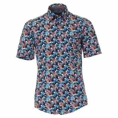 Pánská košile Casa Moda Comfort Fit módní vzor krátký rukáv vel. 4XL - 7XL (47 - 56)