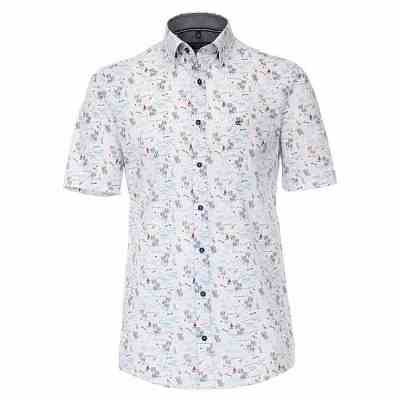 Pánská košile Casa Moda Comfort Fit palmičky a lodičky krátký rukáv vel. 4XL - 8XL (47 - 58)